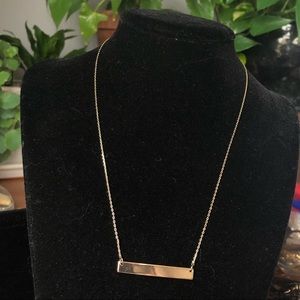 Gold Bar Pendant Necklace